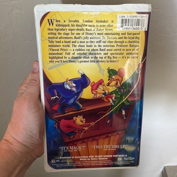 Disney Classics The Great Mouse Detective VHS Tape Vintage Collectable. - Picture 9 of 16